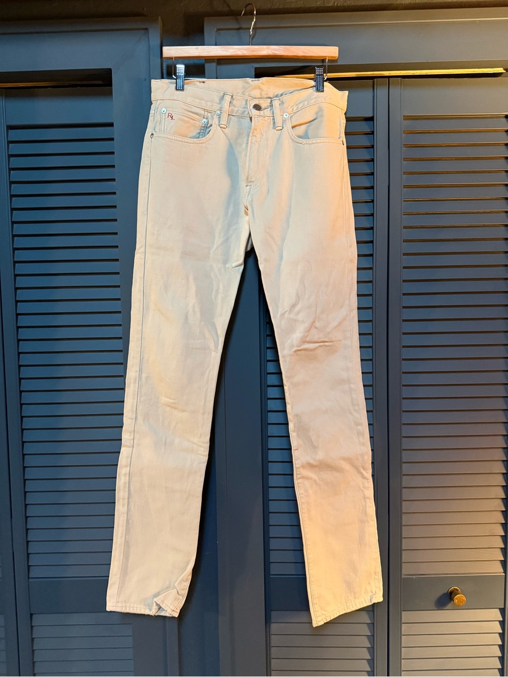NWOT Polo Ralph Lauren Men's Beige Slim Straight Jeans 32x34
